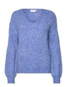 Kaffe Kasarla V-Neck Pullover Blå