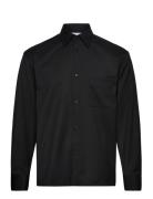Boxy Wool Twill Shirt Designers Shirts Casual Black Filippa K