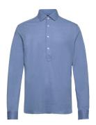Dc Pique Popover Rf Shirt Tops Polos Long-sleeved Blue Tommy Hilfiger