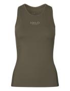 Halo Womens Racerback Tank Sport T-shirts & Tops Sleeveless Khaki Gree...