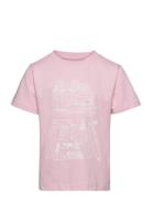 Road Trip Printed T-Shirt - Gots/Ve Tops T-shirts Short-sleeved Pink K...