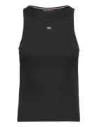 Tjw Essential Rib Tank Tops T-shirts & Tops Sleeveless Black Tommy Jea...