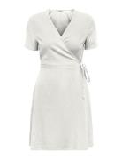 Onladdiction-Caro S/S Linen Dress Cc Pnt Kort Klänning White ONLY