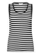 Mads Nørgaard 2X2 Cotton Stripe Amour Tank Top Svart