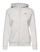 PUMA Ess Small Logo Full-Zip Hoodie Fl Grå