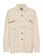 Mel Corduroy Shirt Tops Overshirts Cream Gina Tricot