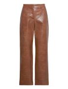 Gelika Snake Pant Bottoms Trousers Leather Leggings-Byxor Brown A-View