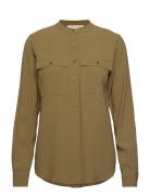 Safari Pull-Over Shirt Tops Shirts Long-sleeved Green Michael Kors