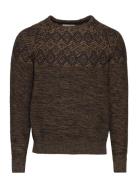 Pullover Tops Knitwear Round Necks Brown Blend