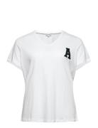 ONLY Carmakoma Carelodie Ss V-Neck Tee Jrs Vit