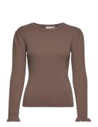 Vicosy L/S Puff O-Neck Pullover Bf Tops Knitwear Jumpers Brown Vila