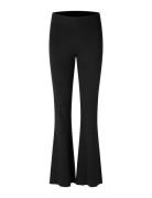 Polina Knit Trousers Bottoms Trousers Flared Black Second Female