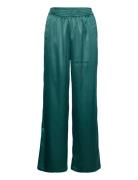 Onlvictoria Satin Pant Wvn Bottoms Trousers Wide Leg Green ONLY