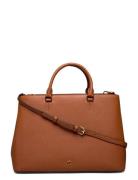Crosshatch Leather-Hanna 37-Stl-Lrg Bags Top Handle Bags Brown Lauren ...