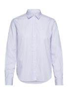 Reg Classic Poplin Striped Shirt Tops Shirts Long-sleeved Blue GANT