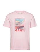 Washed Graphic Ss T-Shirt Tops T-shirts Short-sleeved Pink GANT