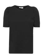 Fqfenja-Tee-Puff Tops T-shirts & Tops Short-sleeved Black FREE/QUENT