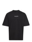 Logo Mid Sleeve Tee Gots Tops T-shirts Short-sleeved Black Resteröds