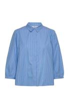 Petronia 3/4 Shirt Stp Tops Shirts Long-sleeved Blue MSCH Copenhagen