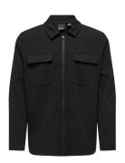 Onsnewkodyl Full Zip Overshirt Sweat Tops Overshirts Black ONLY & SONS