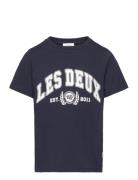 University T-Shirt Kids Tops T-shirts Short-sleeved Navy Les Deux