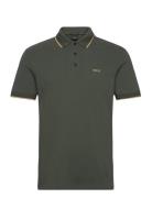 Paddy Sport Polos Short-sleeved Khaki Green BOSS