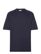 Raglan Crewneck Tee Tops T-shirts Short-sleeved Navy Filippa K