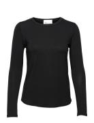 18 The Modal Blouse Tops T-shirts & Tops Long-sleeved Black My Essenti...