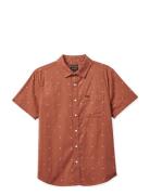 Charter Print S/S Wvn Tops Shirts Short-sleeved Brown Brixton