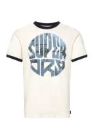 Photographic Logo T Shirt Tops T-shirts Short-sleeved White Superdry