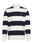 Reg Shield Barstripe Heavy Rugger Tops Polos Long-sleeved Navy GANT