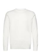 Knitted O-Neck Sweater Tops Knitwear Round Necks White Lindbergh
