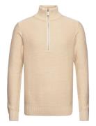 Slhaxel Ls Knit Half Zip W Tops Knitwear Half Zip Jumpers Beige Select...