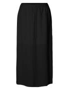 Slfviva Hw Ankle Skirt Noos Knälång Kjol Black Selected Femme