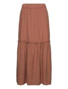 Skirt Andrea Lång Kjol Brown Lindex