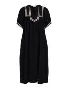 Vimanda S/S Midi Dress Knälång Klänning Black Vila