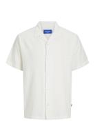Jorluke Crinkle Resort Shirt Ss Sn Tops Shirts Short-sleeved White Jac...
