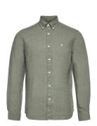 Douglas Bd Linen Shirt Ls Designers Shirts Casual Green Morris