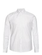Striped Superflex Oxford L/S Tops Shirts Casual White Lindbergh
