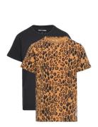 Mini Rodini Basic Leopard Ss Tee 2-Pack Svart