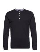 Solid Gradad W Contrast Fabric L/S Tops T-shirts Long-sleeved Black Li...
