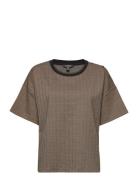 Jacquard-Knit Short-Sleeve Sweater Tops T-shirts & Tops Short-sleeved ...