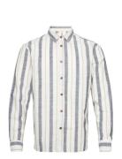 Akleif L/S Stripe Shirt Tops Shirts Casual Cream Anerkjendt