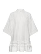 Ester Embroidered Cotton Mini Dress Kort Klänning White Malina