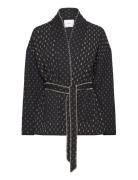 Mango Quilted Jacket With Embroidered Details Marinblå