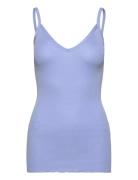 Rwbelle Sl V-Neck Elastic Top Tops T-shirts & Tops Sleeveless Blue Ros...
