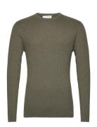 Selected Homme Slhberg Cable Crew Neck Noos Khaki Green