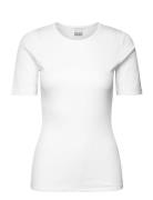 Ihpalmer Rib Ss Tops T-shirts & Tops Short-sleeved White ICHI