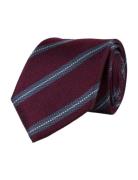 Portia 1924 Regimental Silk Tie Burgundy