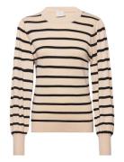 Kalizzy Stripe Knit Pullover Tops Knitwear Jumpers Beige Kaffe